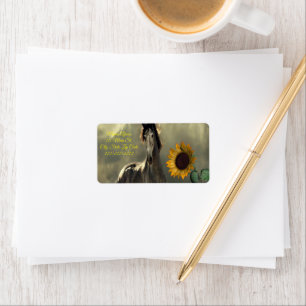 Return Address Labels Sunflower Horse