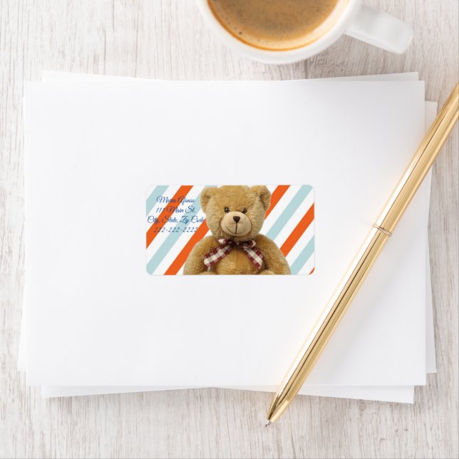 Return Address Labels Sunflower Teddy Bear (Insitu)