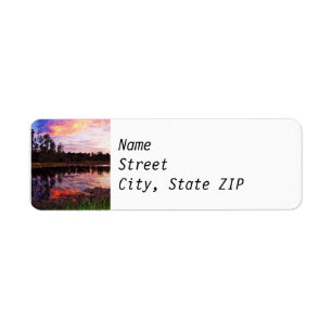 Return Address Labels - Sunset over Pond.