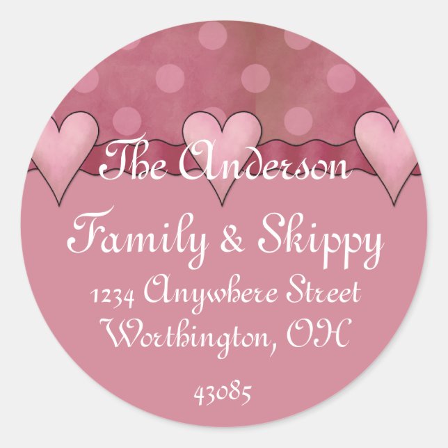 Return Address Labels :: Whimiscal Hearts/Dots (Front)