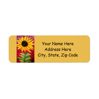 Return Address Labels with Bright Sunflower