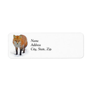 Return Address Labels with Fox Art