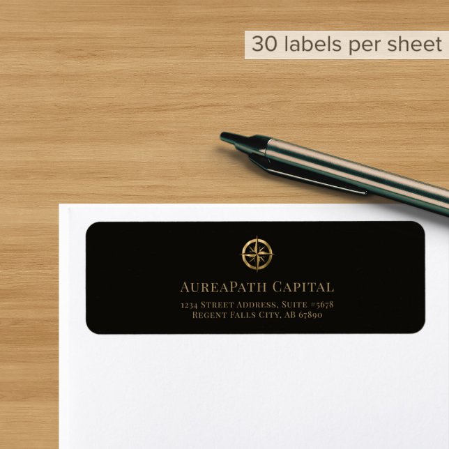 Return Address Labels with Gold Compass Logo (Creator Uploaded)
