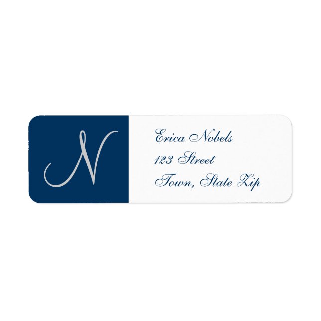 Return Address Labels with Monogram for Weddings (Front)