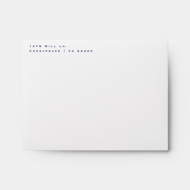 Return Address Left Aligned Two Line Mailing  Envelope (Front)