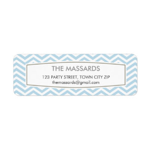 RETURN ADDRESS modern chevron pattern pastel blue