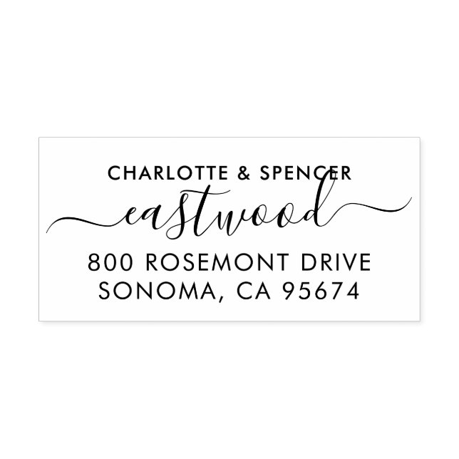 Return Address Modern Couple's Script Name  Self-inking Stamp (Design)