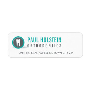 RETURN ADDRESS modern dentist tooth logo jade