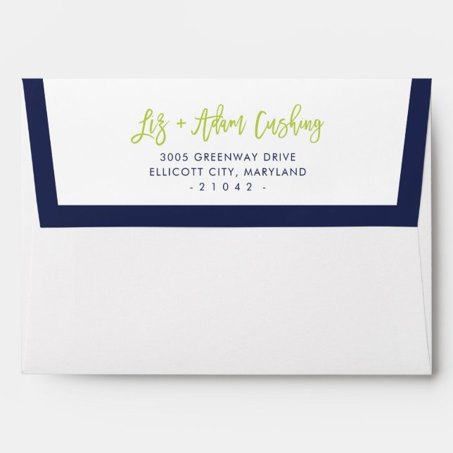 RETURN ADDRESS modern gaming controller navy lime  Envelope (Back (Top Flap))