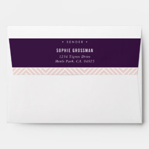 RETURN ADDRESS modern geometric aubergine blush Envelope