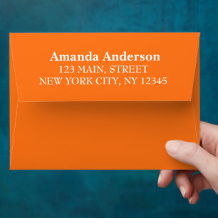 Return Address Modern Minimal Script Name Orange Envelope