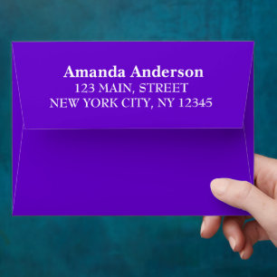 Return Address Modern Minimal Script Name Purple Envelope