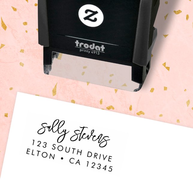 Return Address | Modern Minimal Stylish Script Self-inking Stamp (Creator Uploaded)
