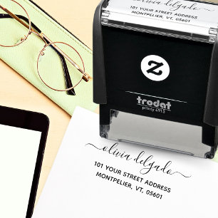 Return Address Modern Minimalist Chic Script Name  Self-inking Stamp