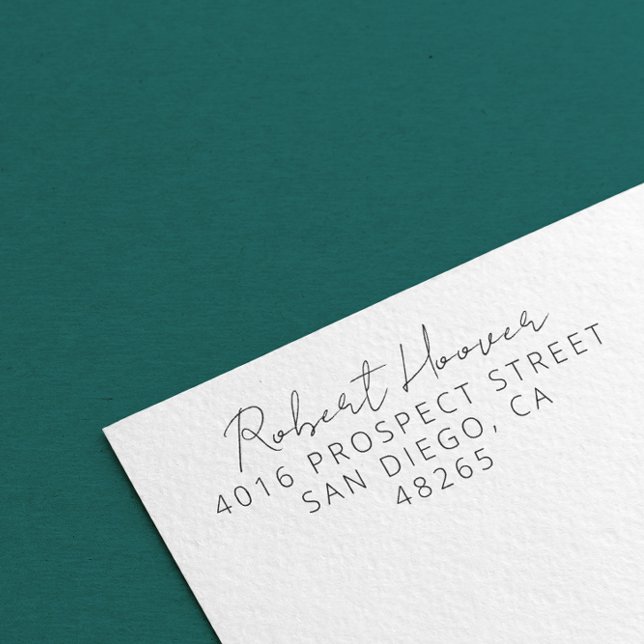 Return Address Modern Minimalist Handwritten Rubber Stamp (Creator Uploaded)