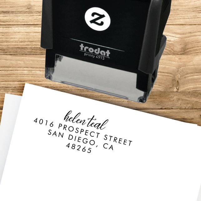 Return Address Modern Minimalist Handwritten Rubber Stamp (Creator Uploaded)