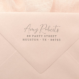 Return Address Modern Minimalist Script Name Self-inking Stamp