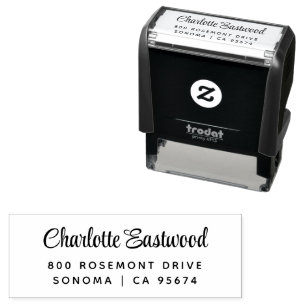 Return Address Modern Minimalist Script Name Self-inking Stamp