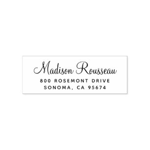 Return Address Modern Name Script  Self-inking Stamp