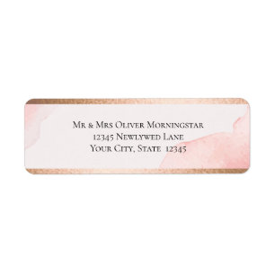 RETURN ADDRESS   Modern Pink Watercolor Splash