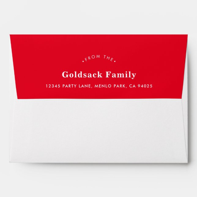 RETURN ADDRESS modern plain simple bold boy red Envelope (Back (Top Flap))