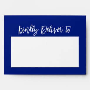 RETURN ADDRESS modern plain simple bold dark blue Envelope