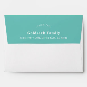 RETURN ADDRESS modern plain simple bold mint green Envelope
