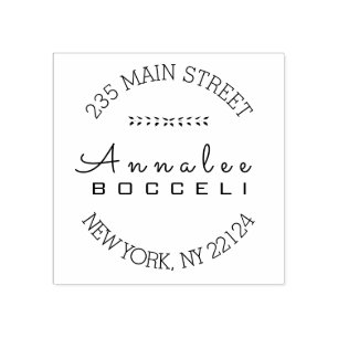 Return Address Modern Professional Nature MOtif Rubber Stamp