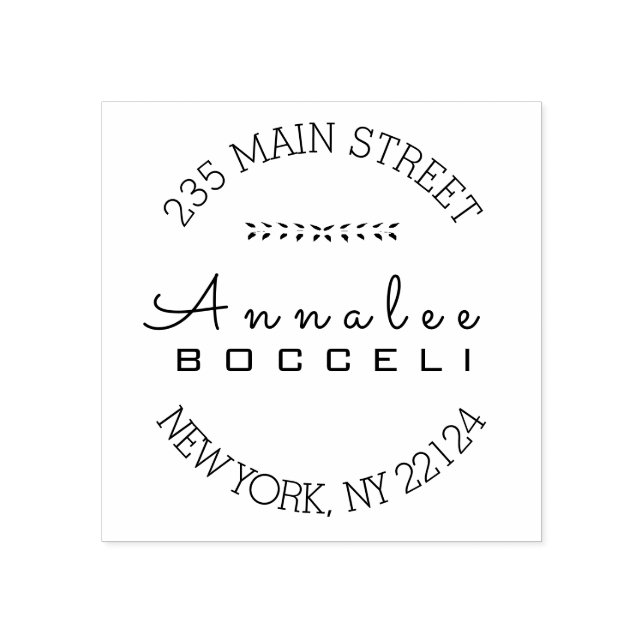 Return Address  Modern Professional Nature MOtif Rubber Stamp (Imprint)