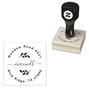 Return Address Modern Round Create Your Own Rubber Stamp