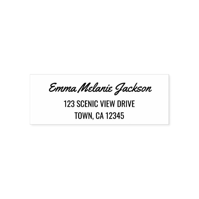 Return Address Modern Stylish Calligraphy Script Self-inking Stamp (Design)
