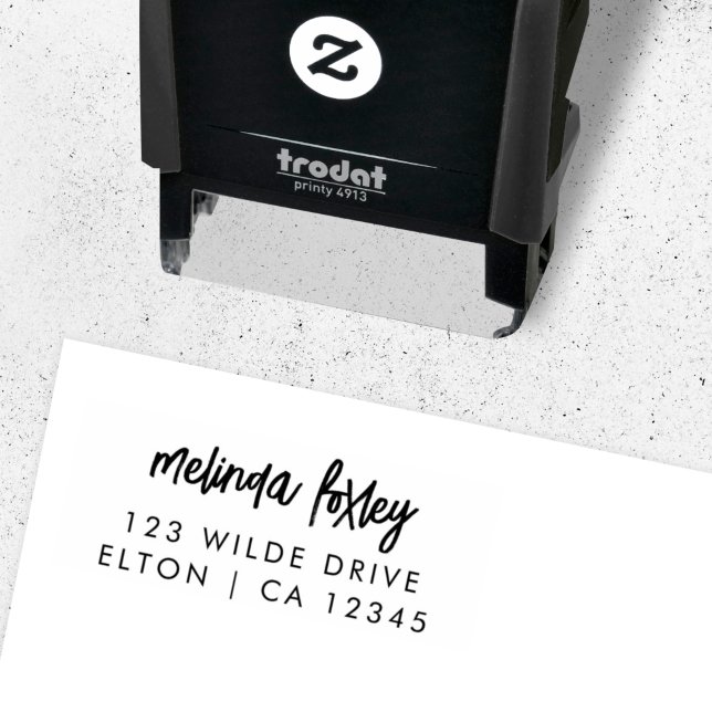 Return Address | Modern Stylish Trendy Script Self-inking Stamp (Creator Uploaded)