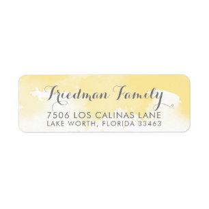RETURN ADDRESS modern yellow watercolor