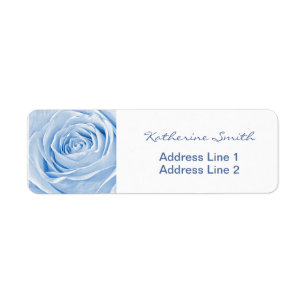 Return Address Nature Floral Photo Light Blue Rose