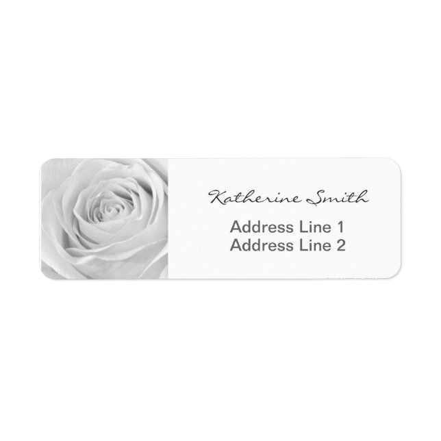Return Address Nature Floral Photo White Rose (Front)