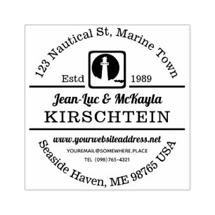 Return Address Nautical Lighthouse Seaside Oceanic Rubber Stamp