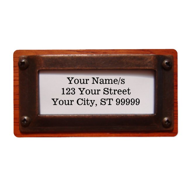 Return Address on File Cabinet Label (Front)