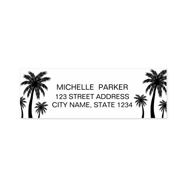 Return Address | Palm Trees  Personalised   Self-inking Stamp (Design)