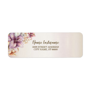 Return Address Party Watercolor Boho Pink Flowers