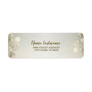 Return Address Party Watercolor Golden Eucalyptus 