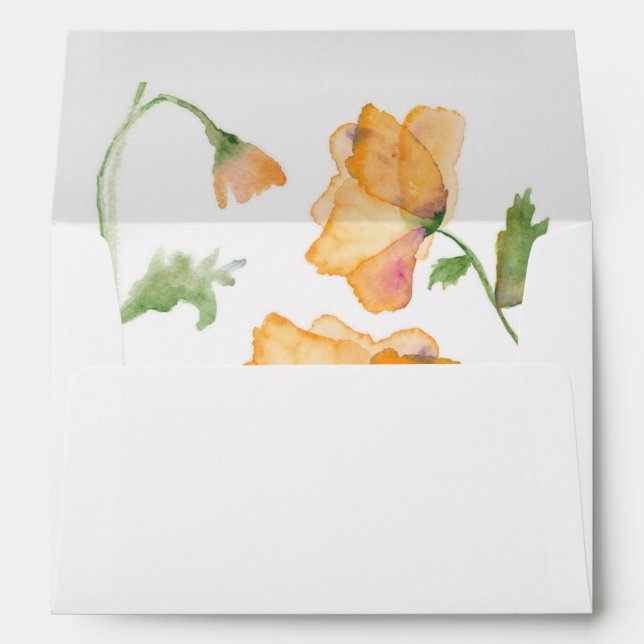 Return Address Poppy Flower Invitation Envelope (Back (Bottom))