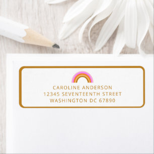 Return Address Rainbow Personalized Retro Boho
