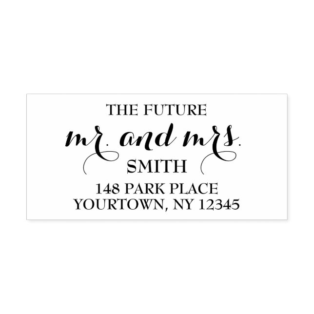 Return Address Rubber Stamp - The Future Mr. Mrs. (Design)
