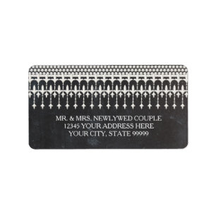 Return Address Rustic Vintage Lace Chalkboard Label