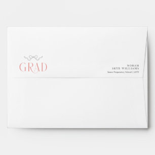 Return Address Script Bow Coquette Graduation Envelope