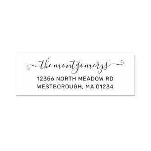 Return Address Script Family Name Create Your Own Self-inking Stamp