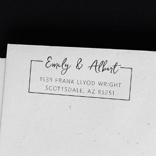 Return Address Script Name Custom Stylish Monogram Self-inking Stamp