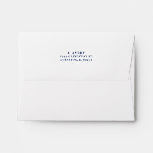 Return Address Simple Classic Navy Blue  Envelope