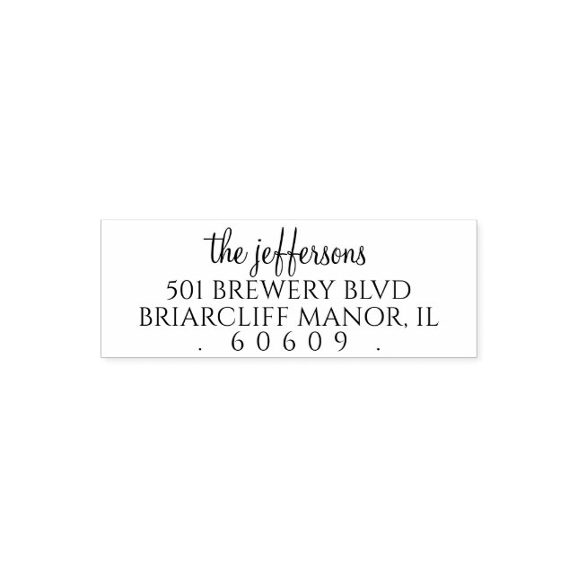 Return Address Simple Custom Script Name  Self-inking Stamp (Design)