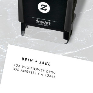 Return Address   Simple Minimalist Modern Couple Self-inking Stamp